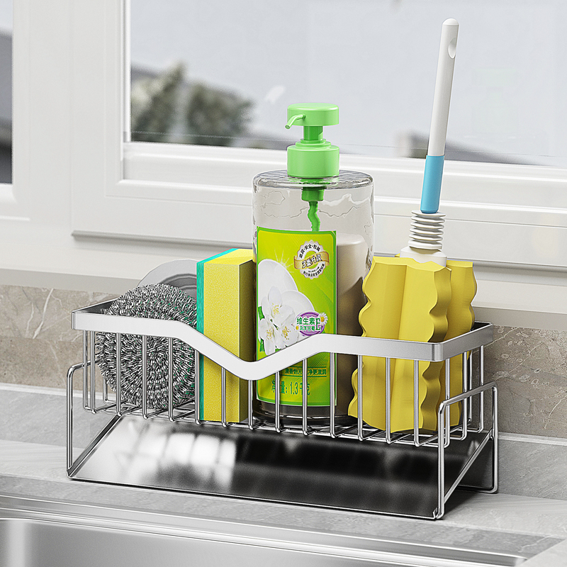 304不锈钢厨房水槽沥水架海绵架