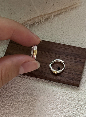 通体s925纯银素圈耳环女小众设计高级感小巧耳扣圈圈冷淡风耳饰男