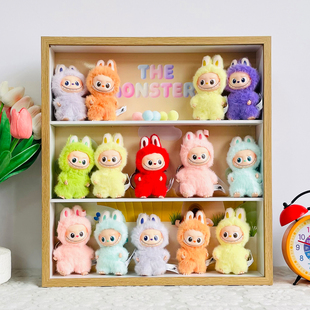 泡泡玛特迷你拉布布LABUBU4代心底密码展示盒搪胶脸盲盒收纳相框