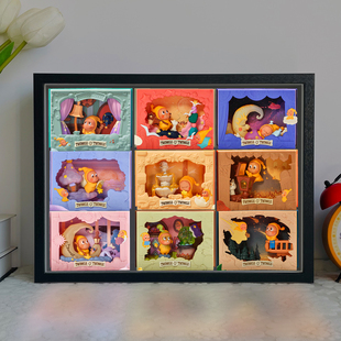 泡泡玛特POPMART星星人点亮系列场景收纳盲盒展示架相框摆台挂墙