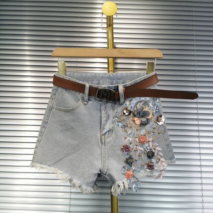 2025新款夏装外穿欧货宽松绣花朵学生百搭显瘦高腰牛仔短裤热裤女,女装/女士精品,牛仔裤,淘宝优惠券,粉丝福利购,淘宝优惠卷