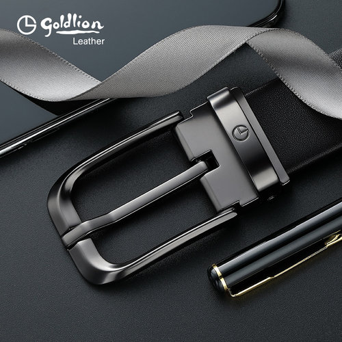 腰封裤带男式外搭针扣头层牛皮