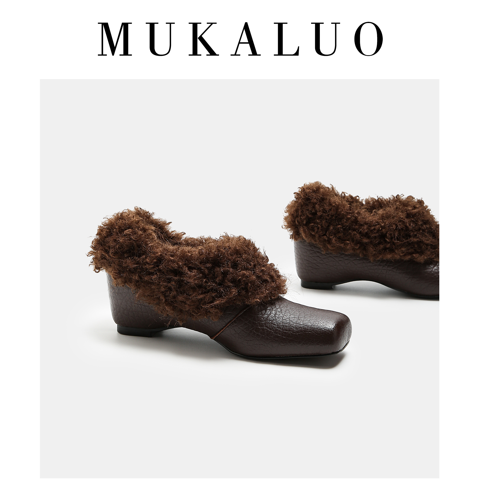 厚绒毛毛单鞋女内增高外穿玛丽珍