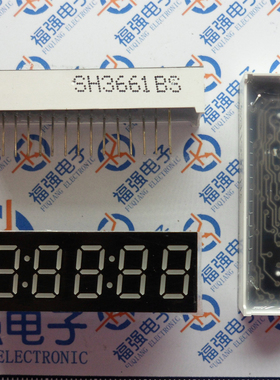 六位共阳 数码管 0.36英寸 高亮红光 红色 14+2脚 带时间点比分点