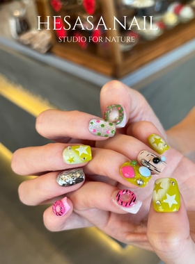 HESASA原创设计潮妹糖果色短款美甲【安特玛丽多】纯手工穿戴甲