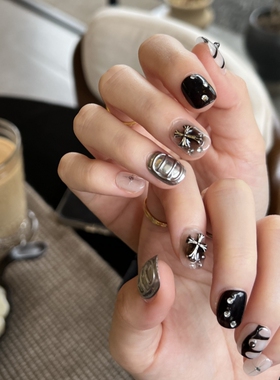 HESASA设计师暗黑系朋克摇滚风豆豆美甲【FUNKSoul】纯手工穿戴甲