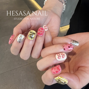 HESAS|高级感设计手绘短款豆豆美甲【甜心XOXO】纯手工短款穿戴甲