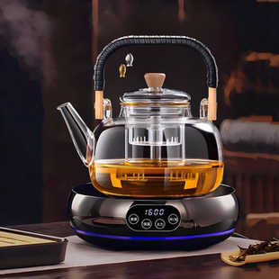 全玻璃煮茶壶2026新款加厚耐高温蒸煮一体烧水泡茶壶电陶炉煮茶器