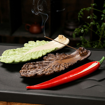 辣椒香插陶瓷白菜香插摆件家居室内装饰复古线香插座香薰礼品印制
