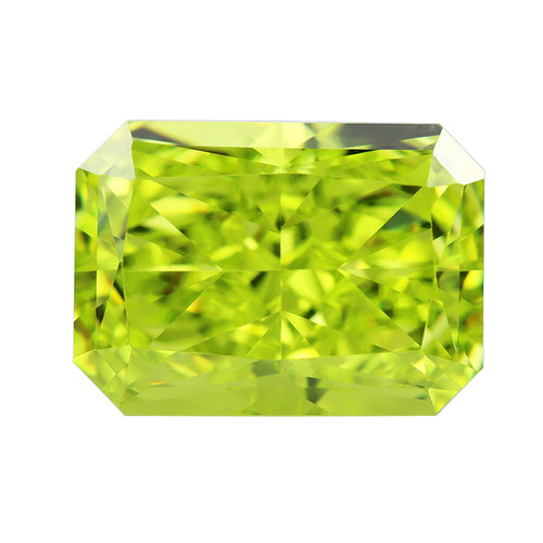 长方形倒角苹果绿色人工培育宝石 冰花切裸石钻石戒指首饰DIY配饰