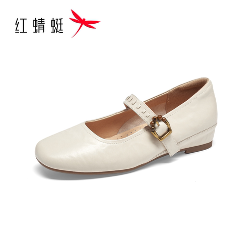 【门店发货】红蜻蜓2026秋季新品羊皮休闲学院女单鞋MBC7300602