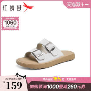 新款 2025夏季 女鞋 时尚 子 红蜻蜓勃肯拖鞋 外穿凉拖平底一字拖鞋 女款