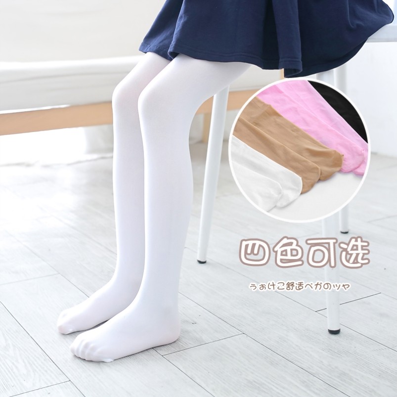 小女孩表演白袜子幼儿园六一儿童节跳舞白色舞蹈小学生打底裤袜子