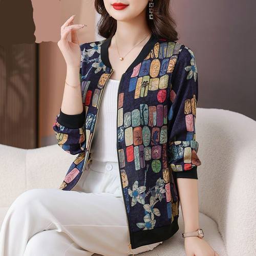 妈装冰丝气质防晒衣印花短外套