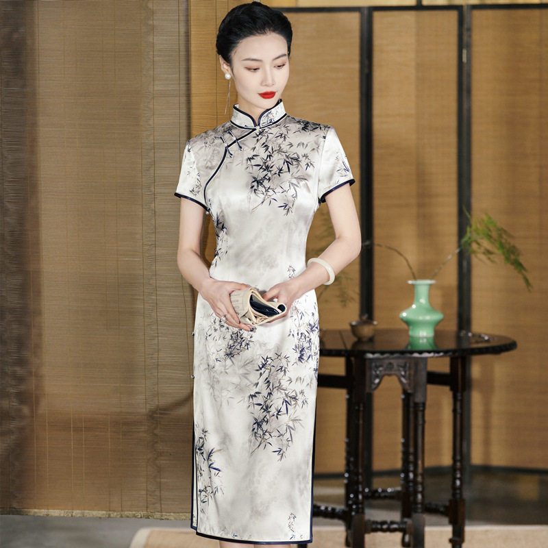 高贵真丝旗袍2026新款夏女改良高端小个子桑蚕丝礼服连衣裙年轻款