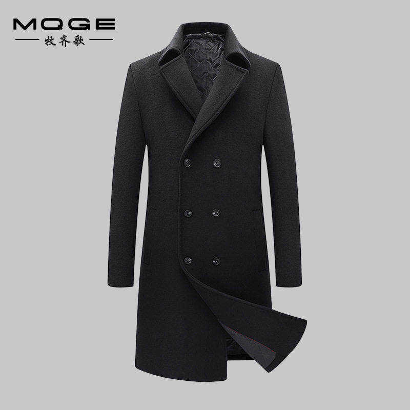 2026新款春秋冬季毛呢大衣风衣男中长款韩版修身加棉加厚毛呢外套