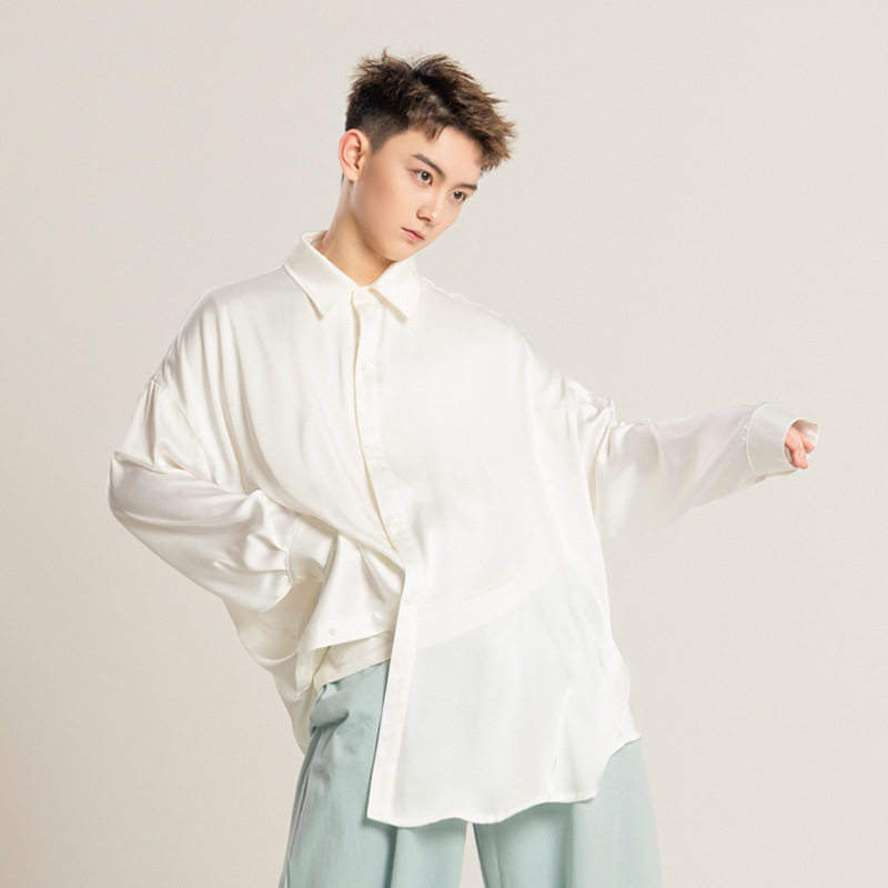 现代舞蹈衬衫练功服男女款演出服宽松上衣飘逸长袖衬衣舞蹈生服装