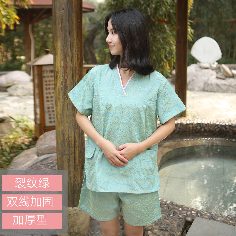 男女纯棉情侣浴衣桑拿按摩艾灸