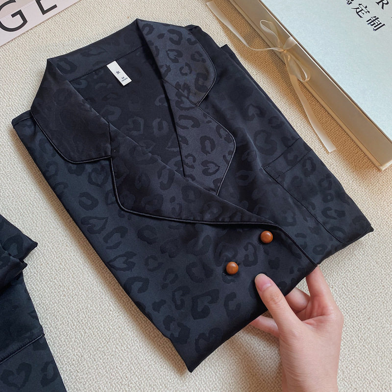 情侣睡衣女春秋冰丝长袖套装大码男士家居服可定刺绣情人节礼物