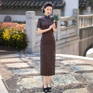 黑色旗袍女新中式绝美改良新款2025年夏季大码日常可穿高贵