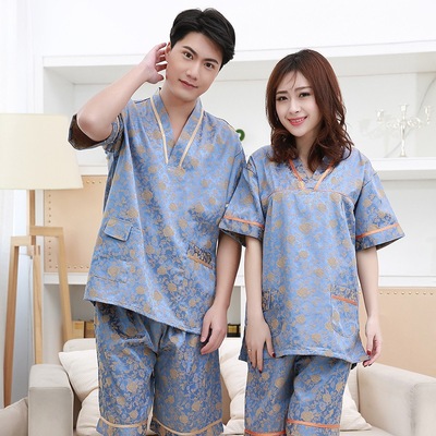 新款男女情侣款汗蒸服浴服浴衣美容院春秋冬桑拿服足疗家居服酒店
