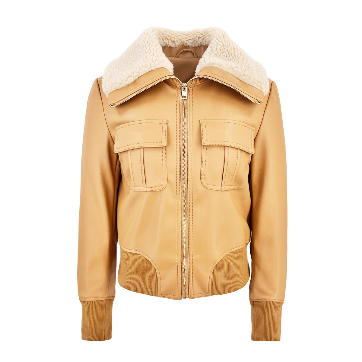 衣女2025春秋冬毛毛领口设计夹克衫收腰短款羔毛加绒外套时尚年轻