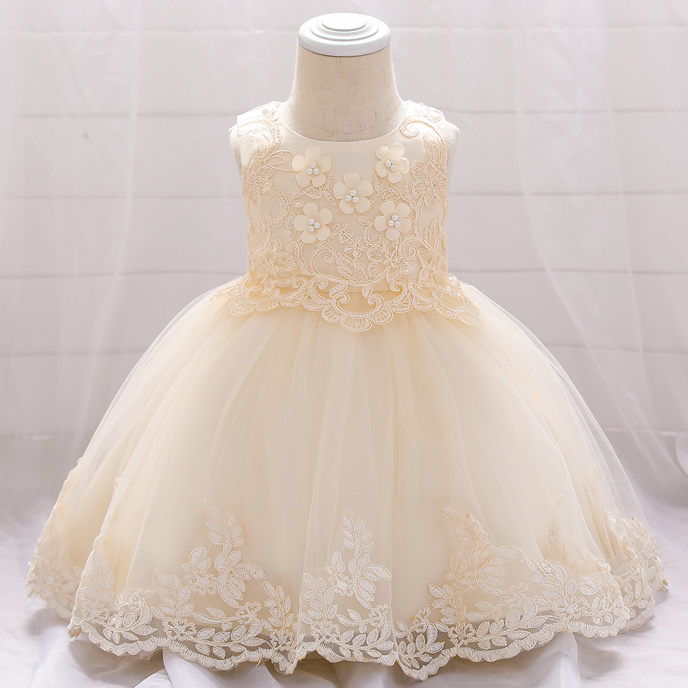 婴儿洗礼服满月花童婚纱公主裙