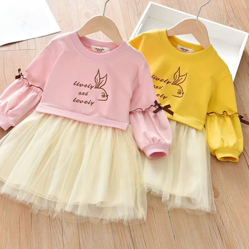绣花春季中小童百搭风裙子秋新品