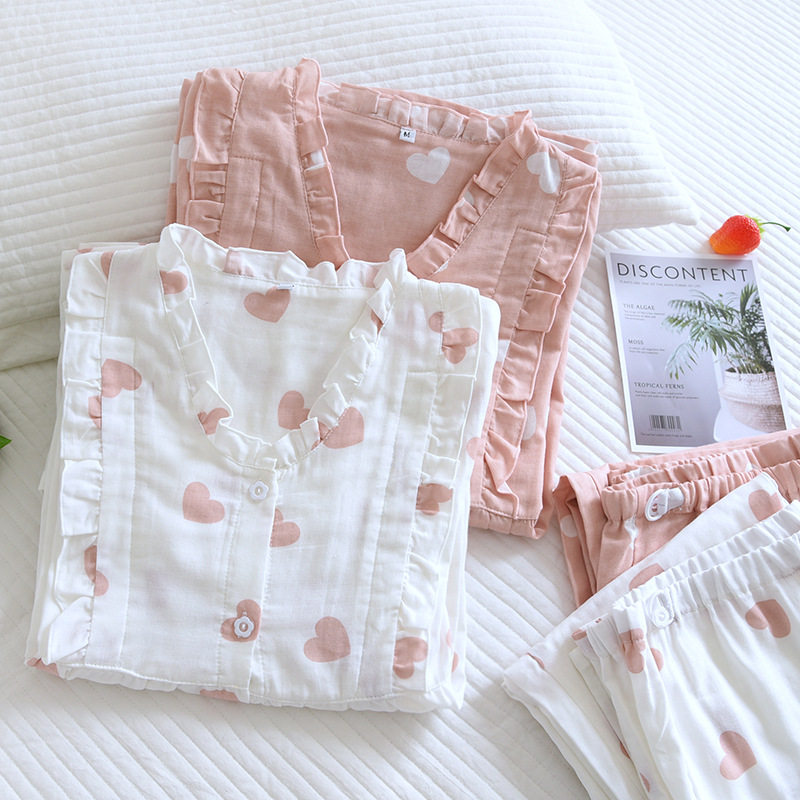 全棉纱布月子服春秋夏季薄款和服哺乳睡衣孕妇产后喂奶待产家居服