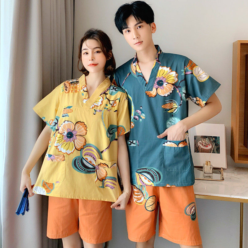 韩版纯棉情侣亲子大码桑拿汗蒸服