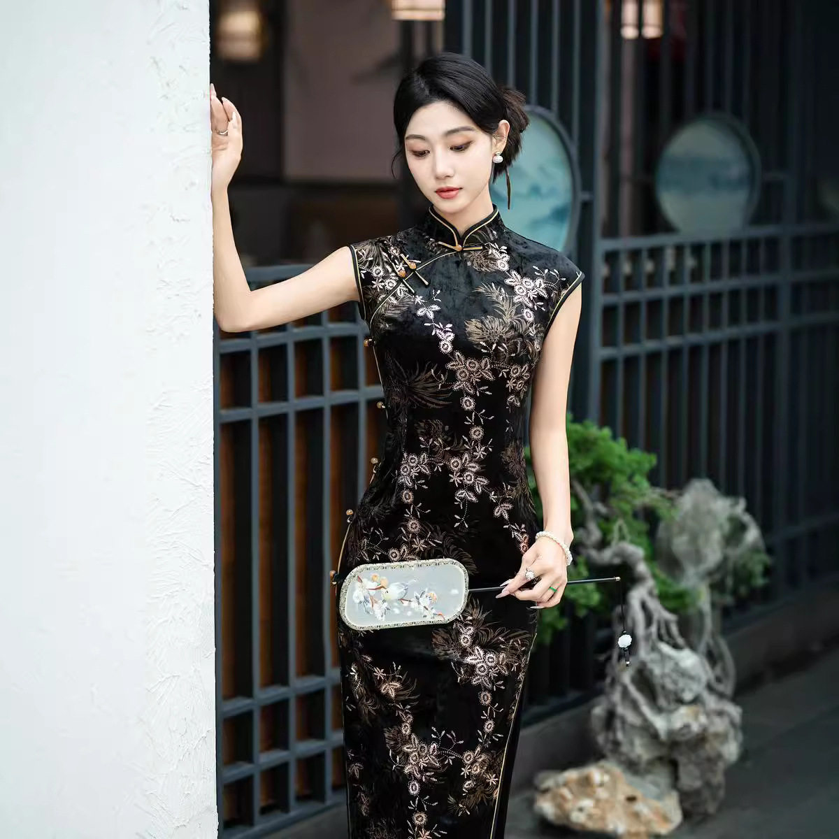 2026春季新品文艺复古长款旗袍优雅气质礼服女装连衣裙中国风无袖