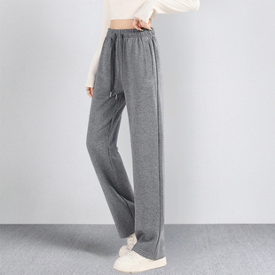 加绒卫裤 纯棉直筒运动裤 拉链口袋休闲长裤 全棉2025新款 子 女秋冬季