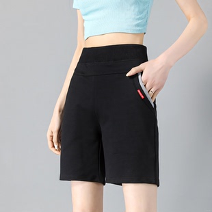 学生健身跑步中裤 五分运动裤 高腰弹力显瘦休闲卫裤 春夏薄款 女短裤
