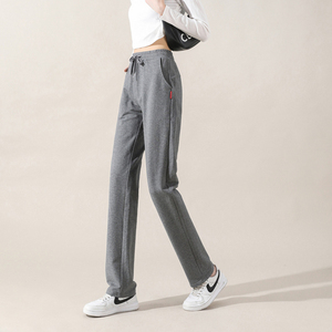 小直筒运动裤女士春秋夏季2026新薄款宽松休闲裤长裤学生灰色卫裤