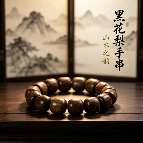 黑花梨老型佛珠手串念珠檀木现代十品天然木材文玩木串手链珠结缘