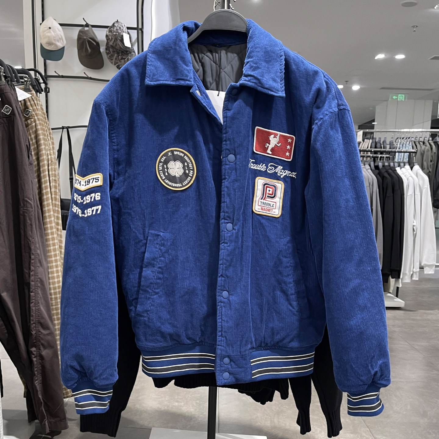 za obasov男装25冬新款图案翻领棉服灯芯绒棉夹克外套6318420420