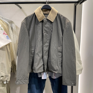 za obasov男装2026春装新款科技翻领拼色短款夹克外套上衣3918761