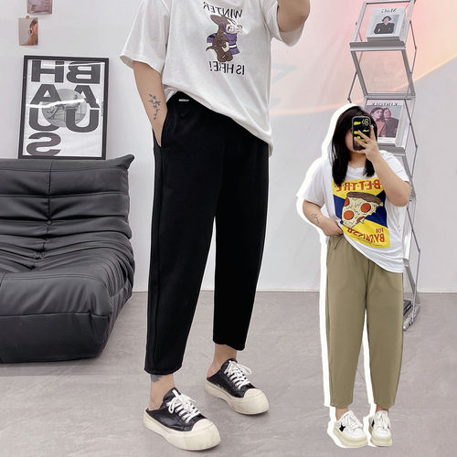 裤脚拉链设计感休闲哈伦裤