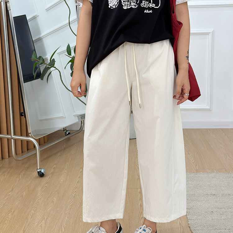 宛宛大码休闲气球裤胖mm显瘦裤子女夏季薄款小个子宽松九分阔腿裤图片
