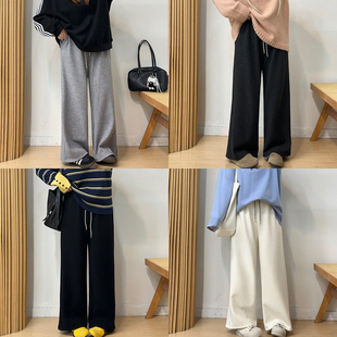 宛宛大码 女2026年秋冬加绒显瘦穿搭微胖mm宽松休闲直筒运动 阔腿裤