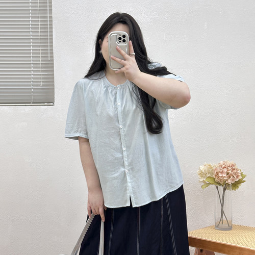 圆领百搭纯色简约小衫上衣