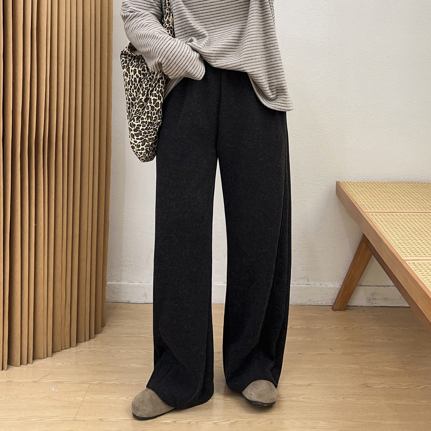 松紧高腰加绒加厚休闲裤