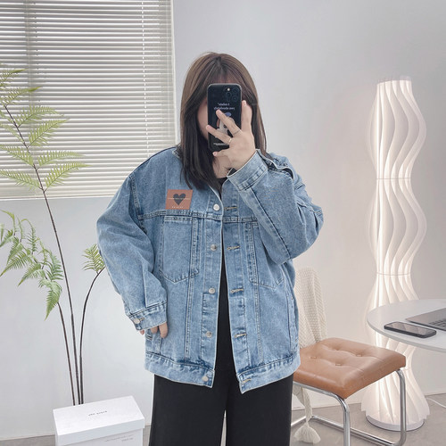 宽松显瘦胖MM牛仔外套女