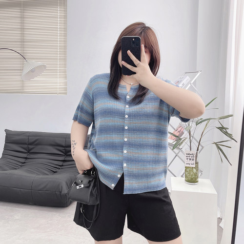 遮肉宽松条纹t恤百搭上衣