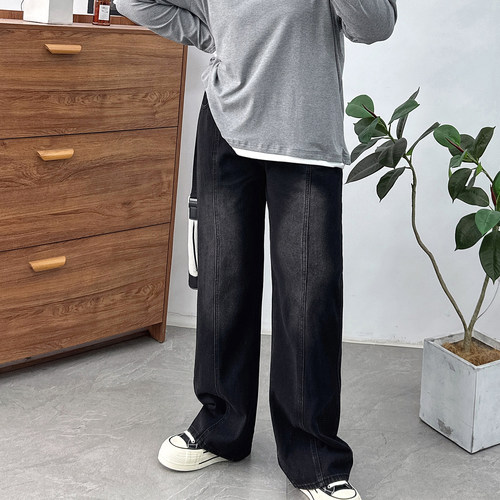 宛宛家阔腿牛仔裤百搭时尚