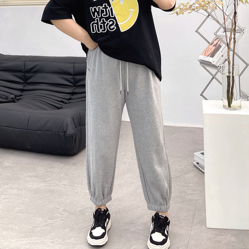 显瘦束脚休闲卫裤ins潮夏