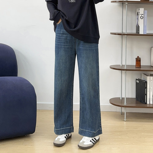 高腰百搭休闲直筒牛仔裤