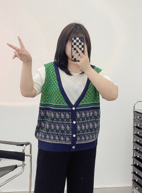 冰丝针织马甲女小众v领上衣
