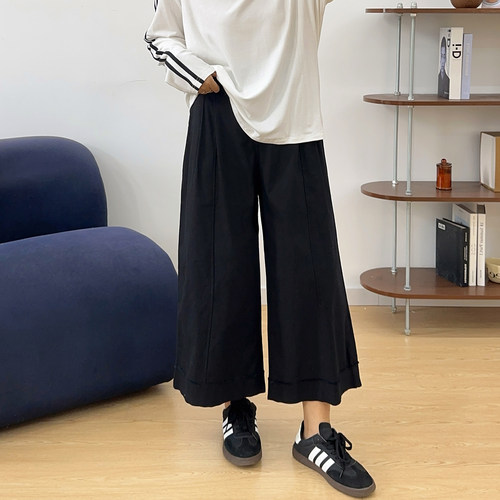 宛宛大码休闲工装直筒牛仔九分裤女胖mm显瘦阔腿奶奶裤萝卜哈伦裤