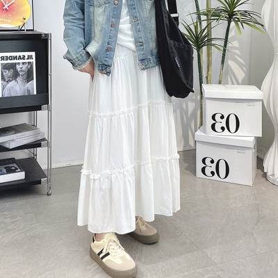 宛宛家白色半身裙百搭时尚